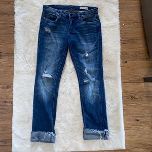 Blank NYC | Jeans | Deep Cuff Straight | Distressed Boyfriend jeans | Size 28